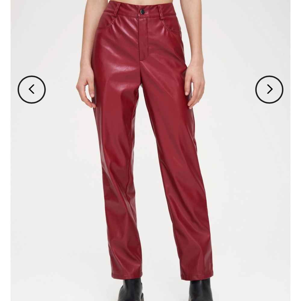 Cider XL faux red leather pants